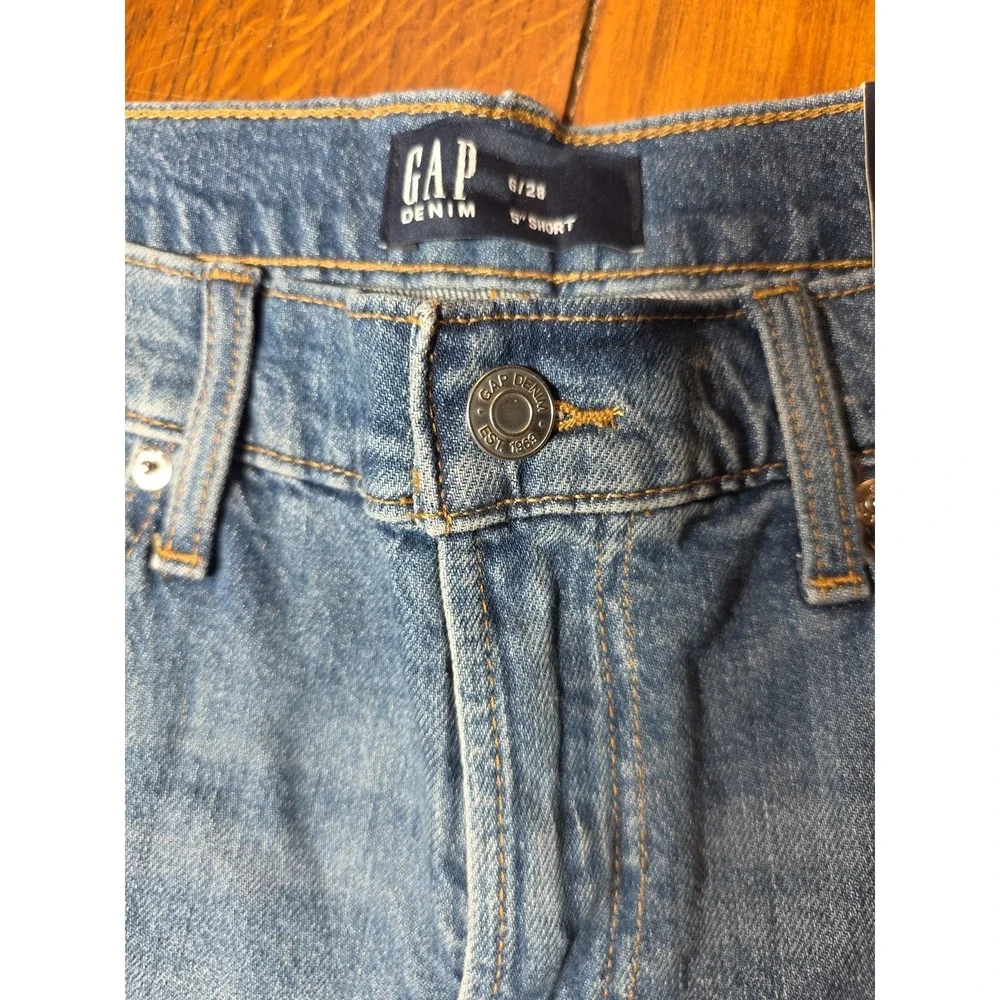Gap Denim Shorts Stretch Women 6/28 Medium Wash Blue ‎ 5